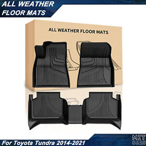 Car Floor Mats All Weather Liners for 2014-2021 Toyota Tundra CrewMax Double Cab