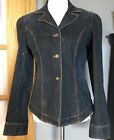 Vtg DKNY Women’s Jean Jacket Sz L Button Up Collared Blue Long Sleeves Pockets