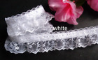 Soft Ruffled Lace with Ribbon, 1+1/2 inch wide select color price per yard