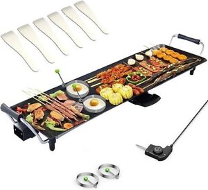 36 inch Electric Griddle Teppanyaki Grill, BBQ Smokeless Grills, 2000W Barbecue