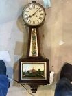Very Large 40 Inch Antique Mahogany GERMAN made Banjo Clock BOSTON STATE HOUSE