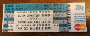 Tina Turner Elton John Caesars Palace Las Vegas Dec 30 1999 UNUSED TICKET STUB