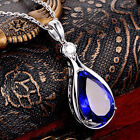 925 Sterling Silver Womens Tanzanite Gemstone Pendant Necklace D306
