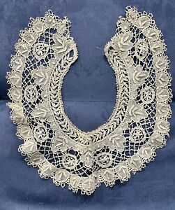high qaulity antique Victorian handmade brussels French ? ornate Collar lace