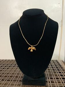 Gold Tone Flying Bird Necklace