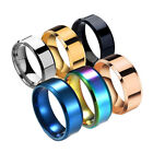 8MM Stainless Steel Ring Band Titanium Black Men's SZ 6 to 12 Wedding Rings Gift