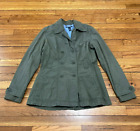 Lucky Brand Jacket Womens Size Medium Army Green Peacoat Double Breasted