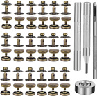 Bronze Metal Snap Fasteners Kit with Leather Snap Buttons - 10mm