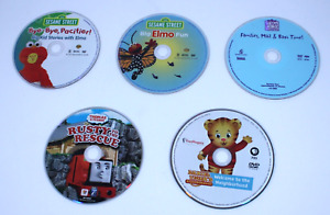 (5) DVD LOT Disc Only Mixed Kids Sesame Street Elmo Thomas Train Daniel Tiger