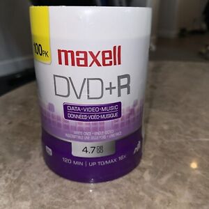 Maxell DVD+R 4.7 GB GO 16x 120 Minute 100 Pack Spindle Brand New Sealed
