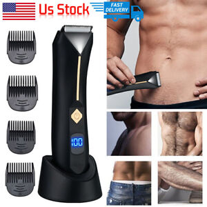 Men's Manscaping Pubic Hair Trimmer Groin Electric Ball Body Shaver Waterproof#V