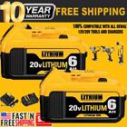 2Pack 6.0AH Battery Replacement For DeWalt 20V Max Lithium ion 20 Volt DCB206