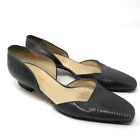 Vintage Silvia Fiorentina Heels Womens 8 Black Textured Square Toe Slip On
