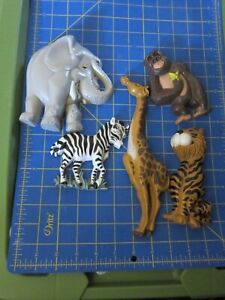 Vintage Burwood Products USA  Plastic  Set of 5 Zoo Jungle Animals