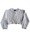 NWT White Cotton Cardigan Sweater Girls Sizes 4, 6 Sequin Trim by Eliane et Lena