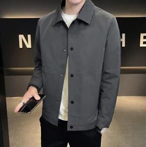 New Spring/ Fall Men's Cargo Jacket Casual Lapel Coat Solid Fashion Outwear Gift
