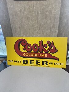 Cook's Goldblume Beer Metal Double Sided Sign Evansville Indiana