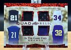 New Listing2022 Leaf In The Game Used Malone Barkley Garnett Duncan Quad Relic Card /45 Red
