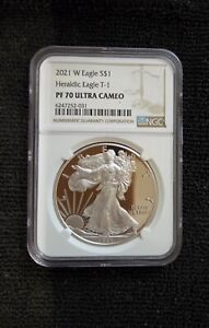 2021 W American Silver Eagle Proof - Ngc Pf 70 Ultra Cameo Type 1