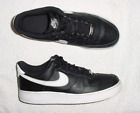 AUTHENTIC MENS NIKE AIR FORCE 1 LOW '07 BLACK LEATHER WHITE SNEAKERS SHOES 12