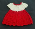 Crochet Baby Dress Handmade  Princes gift Red  & white frock