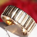14k yellow gold 8mm wide wedding band ring size 6.5 vintage handmade 8.5gr