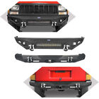 Front Rear Bumper Assembly w/LED Light Bar & D-Rings For Jeep Cherokee XJ 84-01 (For: Jeep Cherokee)