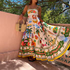 Summer Maxi Dress Farm Floral Print Sleeveless Swing Anthro Women Rio