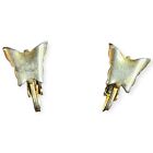 VINTAGE GOLD TONE Butterfly CLIP ON EARRINGS Small Cute