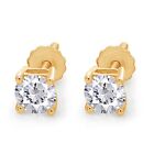 1 Ct Round Cut 14K Yellow Gold Plated Studs Earrings For Men & Women