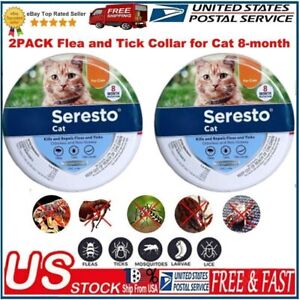 2PACKS Flea Tick Collar for Cat 8-month Protection US stock Free Delivery-New US