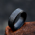 Men's Women's Viking Runes Celtic Knot Ring Titanium Vintage Wedding Band Ring