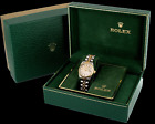 Rolex Oyster Perpetual Lady Date 69173 +original box/silver dial 18k yellow gold