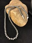 Native POPULAR Navajo Pearls 4mm Sterling Silver Bead Necklace 21