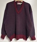 VTG Cable Car Clothiers Robert Kirk 100% Wool Deep V-Neck Knitted Sweater Red