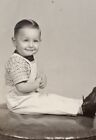 New ListingPhoto Loring Studios Eastport ME Young Boy Overalls Photograph Vintage c1950 pob