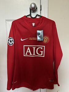 Retro Ronaldo 2008 UCL Final Manchester United Nike Long Sleeve Jersey - Mens L