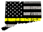 Connecticut State (E9) Thin Yellow Line Dispatch Vinyl Decal Sticker Car/Truck