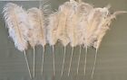 Lot of 9 White Ostrich Feather Picks Approx 18