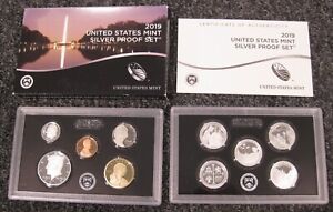 2019-S Government Issued Silver Proof Set - 10 coins - Cent thru Dollar