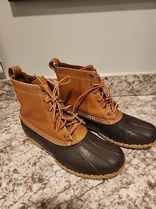 Vintage LL Bean Boots Mens 11 Brown Leather Lace Up Unlined Hunting Duck Outdoor