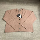 Naadam Sweater Womens Extra Small Cashmere Relaxed Cardigan Pink Peach
