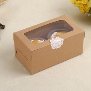 50x Kraft Cupcake Boxes Muffin Dessert Sweets Packaging Party Wedding Favour Box