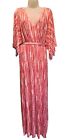 Lane Bryant Pink Maxi Dress Sz 18/20 Tie Waist Butterfly Sleeves