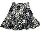 Effie’s Heart Floral Black & Grey Ruffle Stretch Swing Skirt Large
