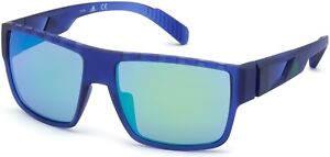 Adidas Sport SP0006 matte blue smoke to green photocromatic 91Q Sunglasses