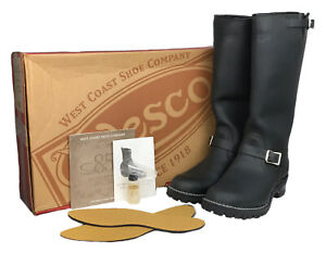 WESCO Mens 13 C The Boss Black Leather Harness Engineer Boots Motorcycle NOS