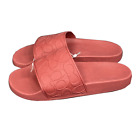 COACH Signature MONOGRAM Slides Sandals Brick Red Mens size 12 (new)