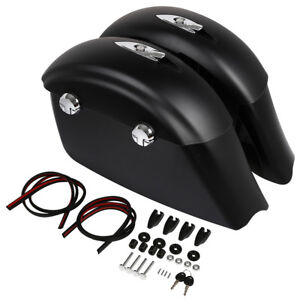 Matte Black Saddle Bags Electronic Latch For Indian 14-18 Chieftain Dark Horse (For: Indian Roadmaster)