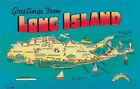 MAP OF LONG ISLAND~VACATIONLAND~POSTCARD~50's
